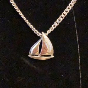Sterling silver sailboat necklace